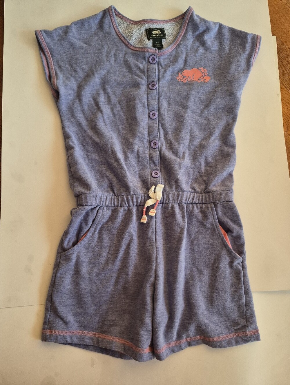 Lilac Girls' Romper Coral Accent Roots  Size Large